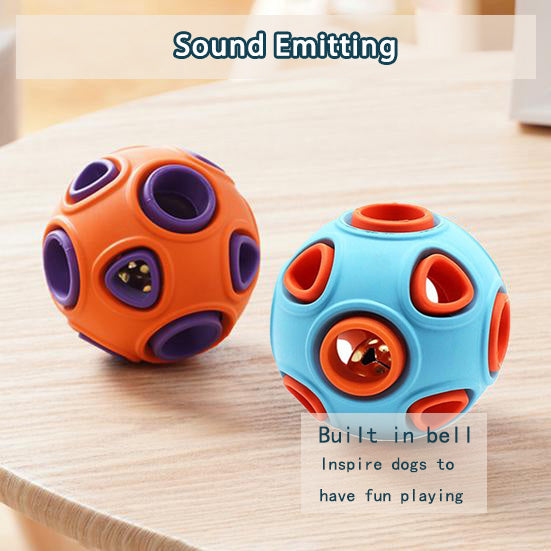 Dog Rubber Ball With Bell Sound, 2-Pack, Interactive Pet Chew Toy For Puppies And Small Dogs.Please Note That Both Items Shipped Are Intended As Bells And Do Not Include Lights.